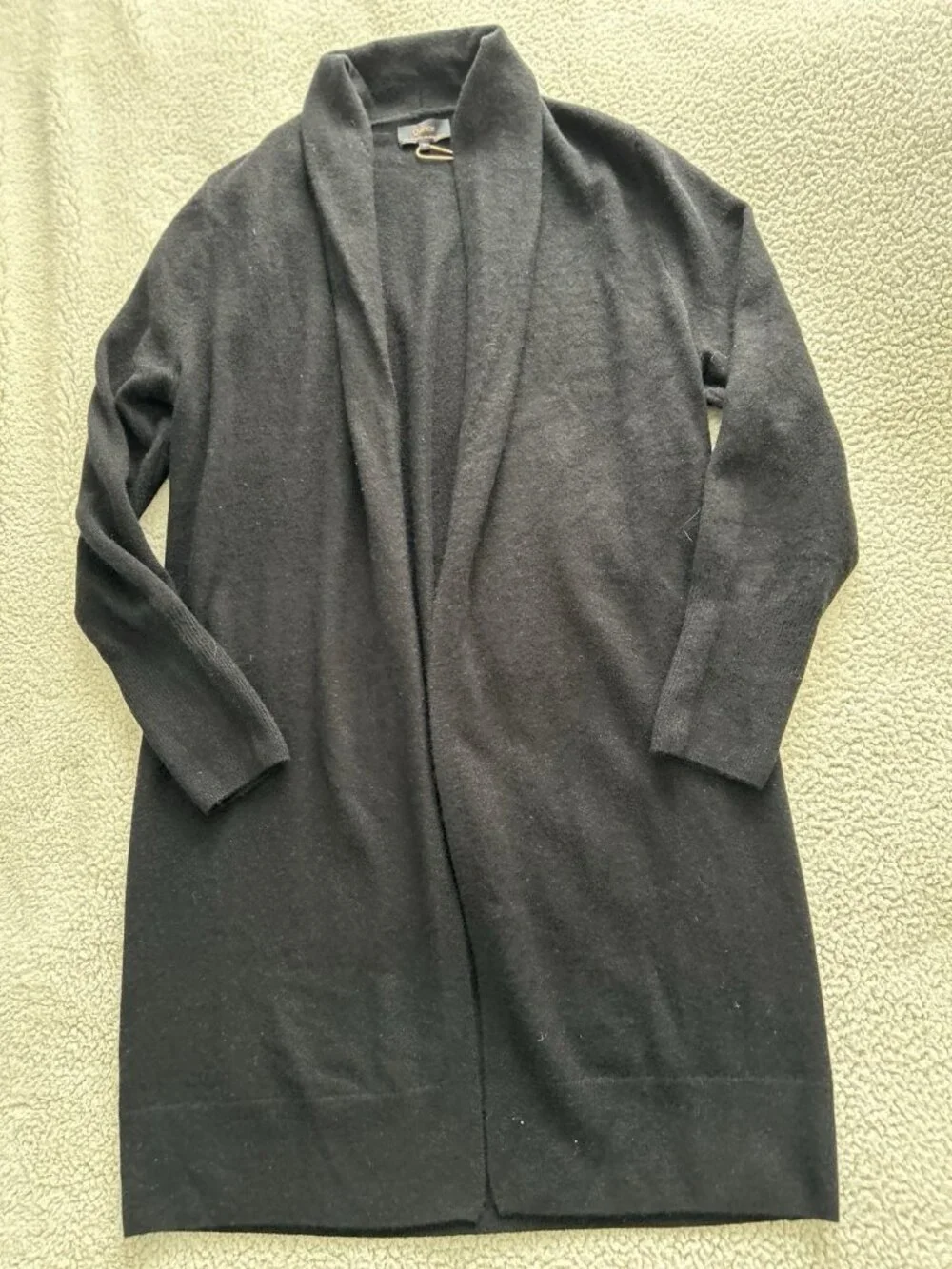 Quince Mongolian Cashmere Duster Cardigan Sweater Black Size M - Picture 12 of 16